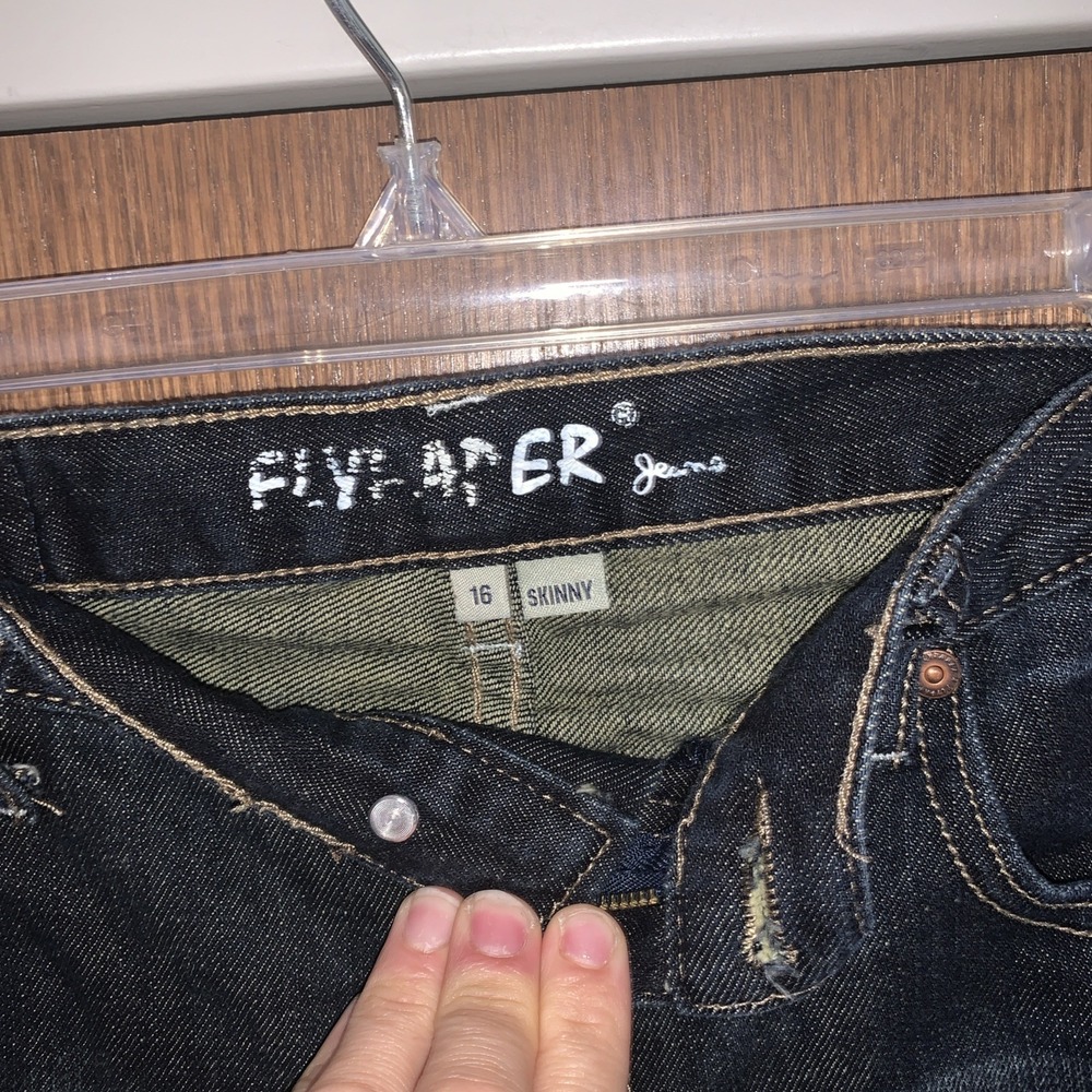 Flypaper Jeans Size 16 Skinny Jeans Denim Y2k  Dark Wash - Picture 2 of 6